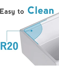 flynama 30x20x10inch White Fireclay Farmhouse Sink Workstation Reversible Apron Front