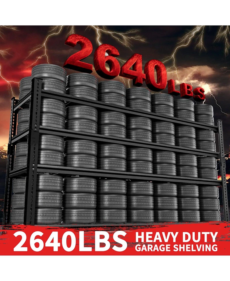 Lovmor 4-Tier 60 in W x 60 in H x 24 in D Adjustable Heavy Duty Metal Shelving Unit