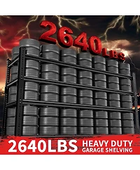 Lovmor 4-Tier 60 in W x 60 in H x 24 in D Adjustable Heavy Duty Metal Shelving Unit