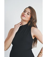 Hello Miz Maternity Sleeveless Mock Neck Tank Top