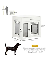 Aostirmotor Dog Crate with 2 Doors in Cream White