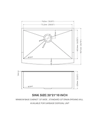 flynama 30x21x10inch Gold Farmhouse Kitchen Sink Stainless Steel Apron Front 16 Gauge