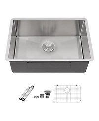 flynama 26x18x10inch Undermount Kitchen Sink Single Bowl Stainless Steel 16 Gauge Deep Basin