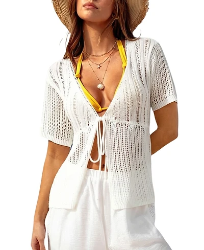 Cupshe Women's Weekend Paradise Beige Cover-Up Top