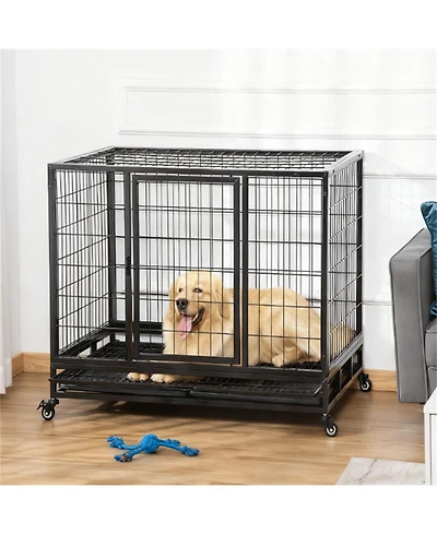 Aostirmotor Dog Crate Metal Cage Kennel