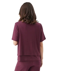 Ripe Maternity Mike Rib Nursing Top Maroon