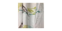 Slickblue 72-inch 100-Percent Cotton Fabric Shower Curtain with Teal Beige Black Birds