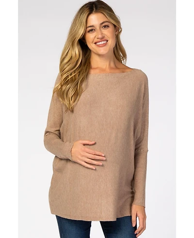 Pinkblush Maternity Black Soft Knit Boatneck Dolman Sleeve Sweater