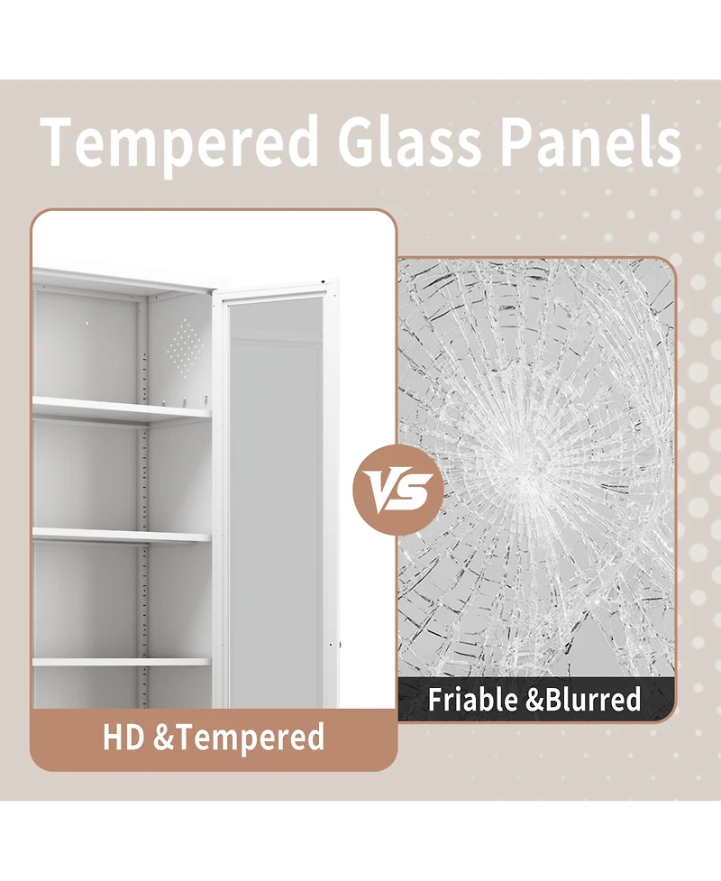 Boyel Living Metal Kitchen Pantry Cabinet - Storage with 5 Adjustable Shelves, Freestanding Cabinet for Kitchen, Living Room