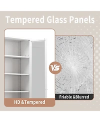 Boyel Living Metal Kitchen Pantry Cabinet - Storage with 5 Adjustable Shelves, Freestanding Cabinet for Kitchen, Living Room