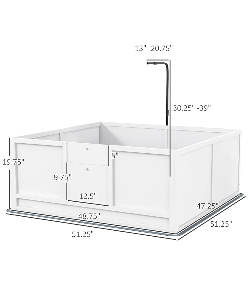 Aostirmotor 48.8 in. W Spacious Whelping Box for Dogs in White