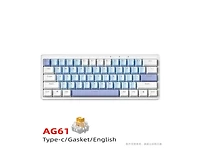 Risokeys Mechanical Keyboard 61-Key Wired Blue-White, Hot-Swappable Yellow Switch,Rgb Backlit for Gaming/Office, Ergonomic for Gamers & Professionals