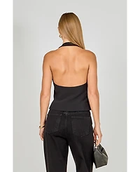 endless rose Women's Halter Neck Open Back A-Line Vest