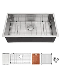 flynama Undermount Workstation Kitchen Sink Stainless Steel Single Bowl Gauge