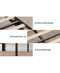 gaomon Easy Assembly Full Bed Frame Upholstered Platform Bed Frame Space Saving, for Living Room