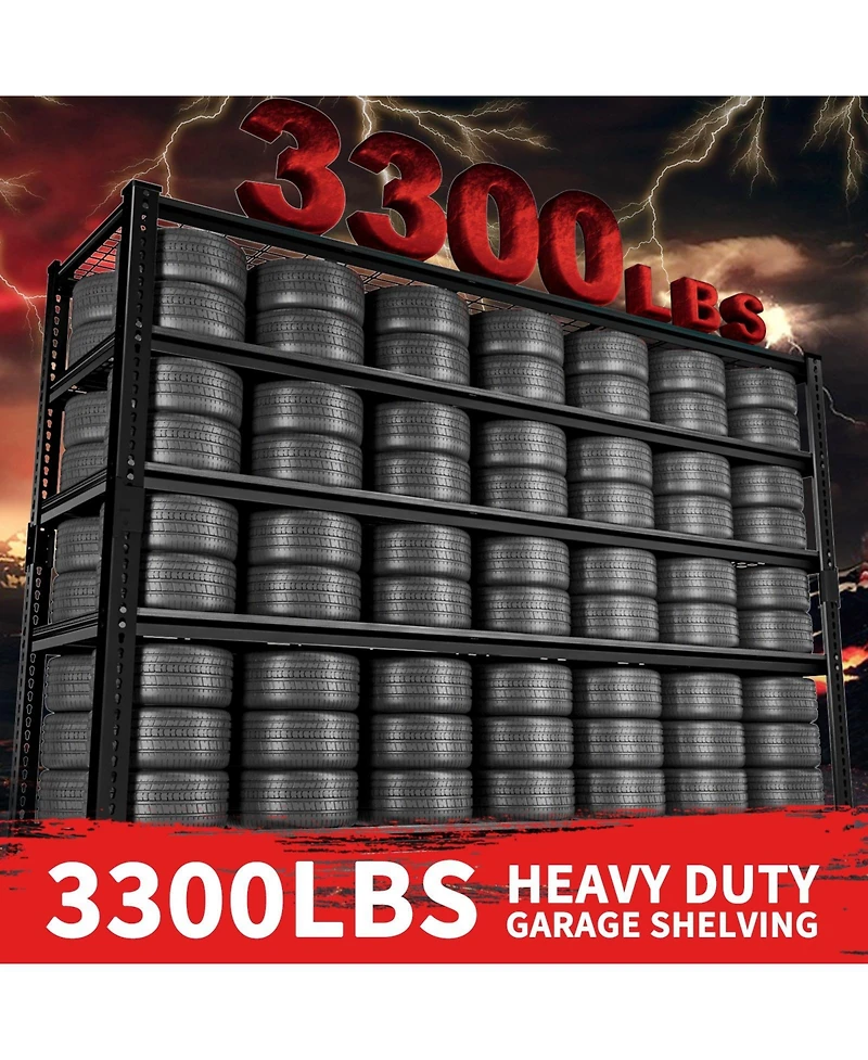 Lovmor 5-Tier 48 in W x 72 in H x 18 in D Adjustable Heavy Duty Metal Shelving Unit