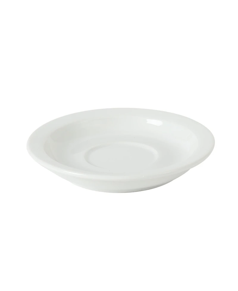 Gibson Home Gracious Dining 3-Ounce Espresso Cups Set of 4, Small Stackable Coffee Cups with 4 Saucers, Metal Stand, Ceramic Demitasse Mugs