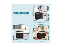 Laundry Hamper with Wheels and Lid-Black