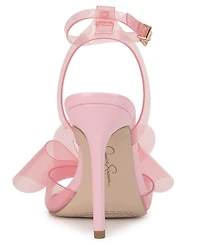 Jessica Simpson Women's Olivine Vinyl Bow Stiletto Dress Sandals