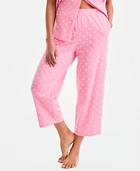 Charter Club Women's 2-Pc. Cotton Printed Cropped Pajamas Set, Created for Macy's