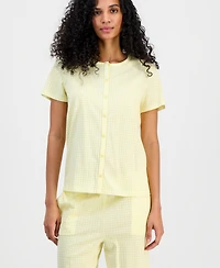 Charter Club Women's 2-Pc. Cotton Printed Cropped Pajamas Set, Created for Macy's