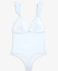 I.n.c. International Concepts Women's Dot Mesh Flutter Bodysuit, Macy's Exclusive
