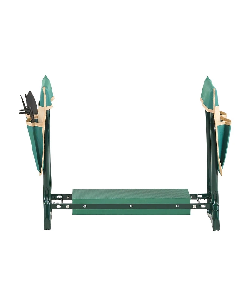 Mecale Garden Kneeler & Seat, 6" Wide Kneeling Pad, Heavy-Duty Folding Garden Stool with 2 Tool Bags, Portable Garden Bench