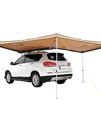 Mecale 270 Degree Vehicle Awning, Retractable Car Side Awning, 8.2' Height, PU3000mm UV50+ with Waterproof Storage Bag