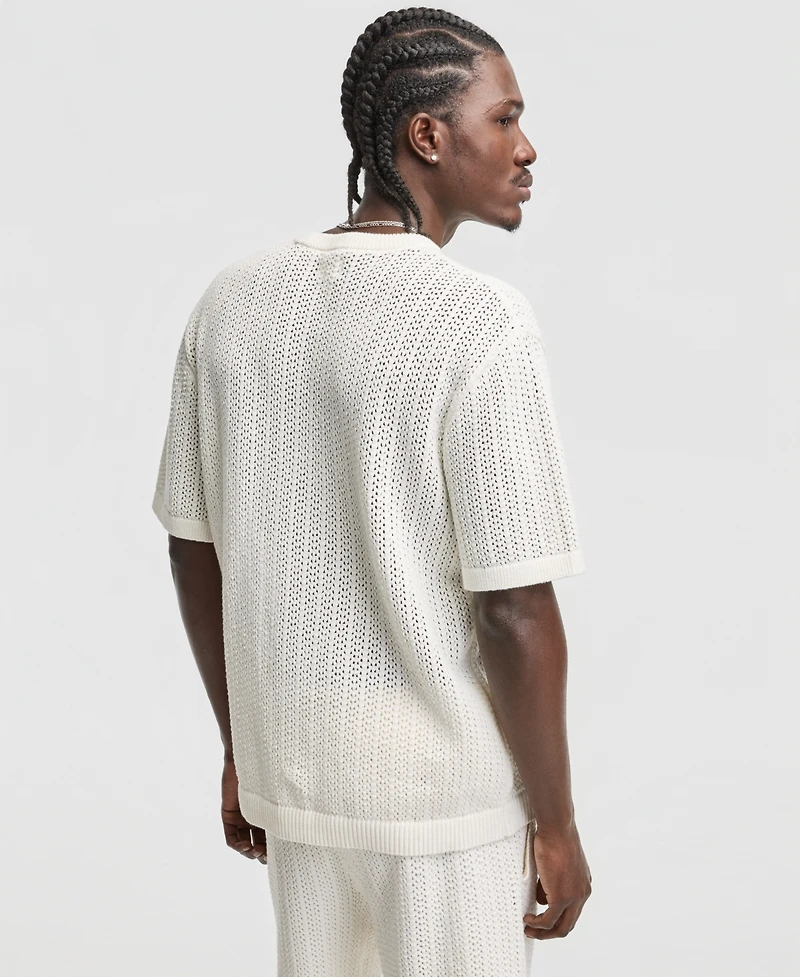 Mode of One Men's Relaxed-Fit Rio Crewneck Short-Sleeve Sweater, Macy's Exclusive