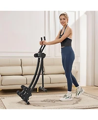 Mecale Dual-Track Ab Workout Machine, Foldable Adjustable Ab & Core Trainer, 440 lb Weight Capacity, Home Gym Ab Cruncher