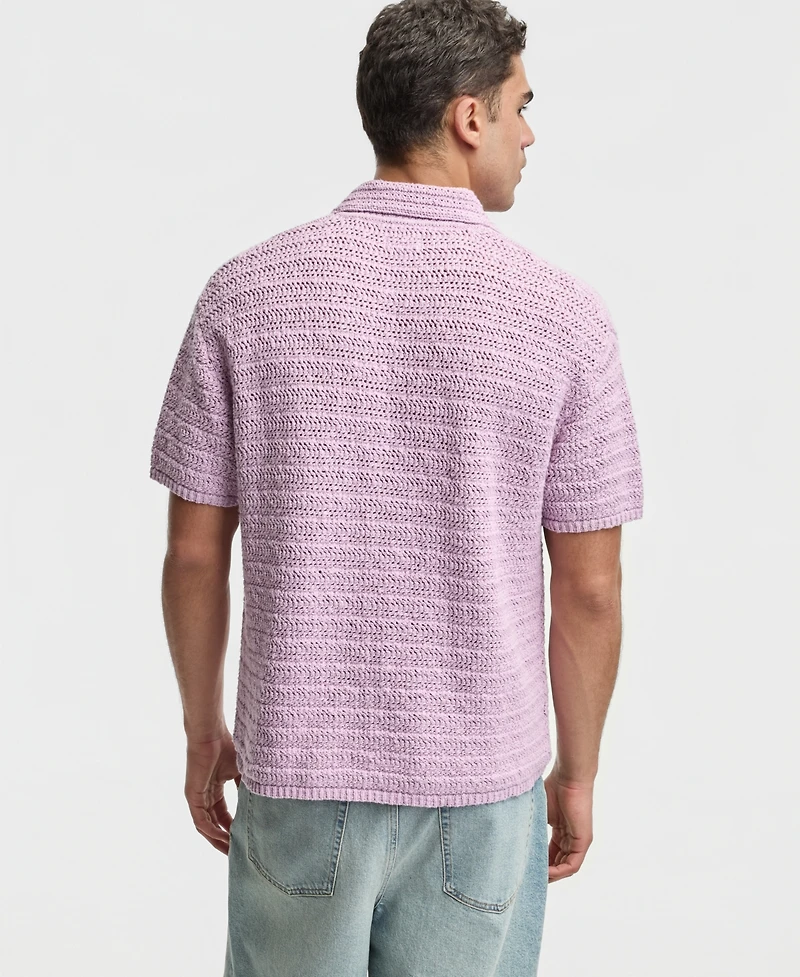 Mode of One Men's Relaxed-Fit Elio Short-Sleeve Polo Sweater, Macy's Exclusive