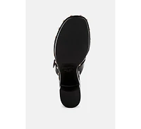 Rag and Co Womens Septim Genuine Leather Studded Clog Heels