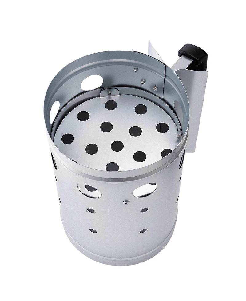 Ecooso 4 lbs Charcoal Chimney Starter, Heavy Duty Bbq Steel Chimney Starter for Charcoal Grill and Barbecues, Silver