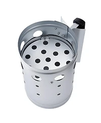 Ecooso 4 lbs Charcoal Chimney Starter, Heavy Duty Bbq Steel Chimney Starter for Charcoal Grill and Barbecues, Silver