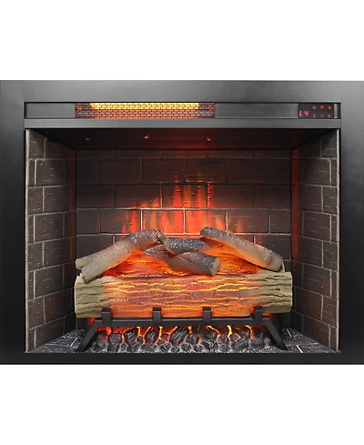 Clihome 28 inch Infrared Electric Fireplace Insert, Touch Panel Home Decor Heater, Smokeless Firebox With fixed Trim Kit