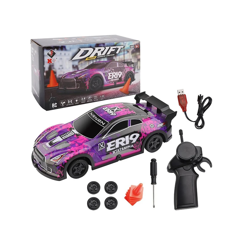 Bruce & Shark 1:22 4WD Speed & Drift Rc Car with Led Lights & Switchable Tire System