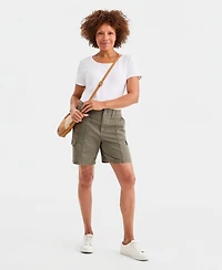 Style & Co Women's Petite Mid-Rise Comfort-Waist Cargo Shorts, Macy's Exclusive