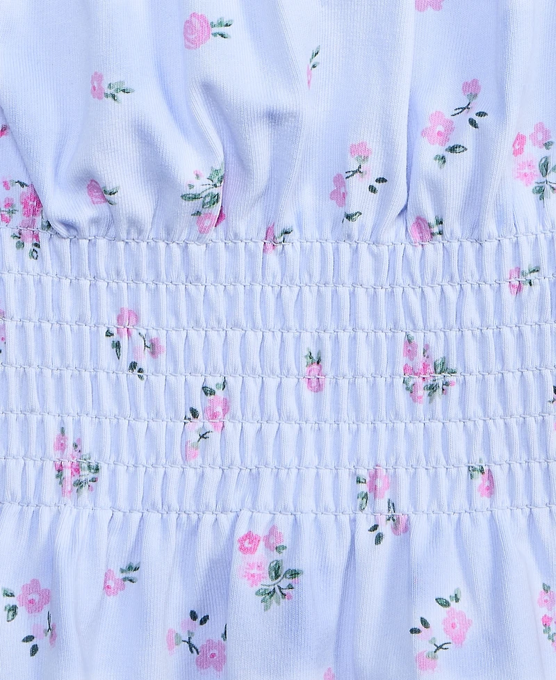 With Jules Girls' 7-16 Smocked Floral-Print Top