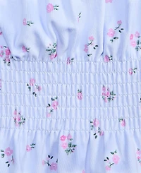 With Jules Girls' 7-16 Smocked Floral-Print Top