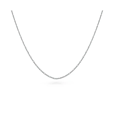 Bling Jewelry Ultra Thin Lightweight 1.2MM .925 Sterling Silver Figaro Link Chain Necklace 16"