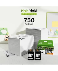Valuetoner Remanufactured Ink Cartridge Replacement for Hp 63 Xl 63XL High Yield for Envy 4520 4512 Officejet 3830 4650 4655 Deskjet 1112 (2 Black)