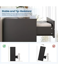 gaomon 5 Drawer Tall Wood Dresser for Bedroom, Wooden Chest of Drawers with Gold Handles Closet