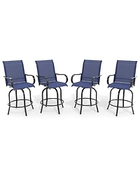 gaomon Outdoor Swivel Bar Stools Set of 4, Patio Swivel Bar Stools Chair