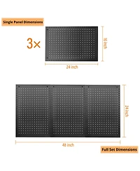 Lugo Pegboard 3PC Wall Organizer Panels 24"x16