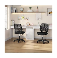 Yaheetech Office Chair Armless Desk Chair Mid Back Swivel Chair