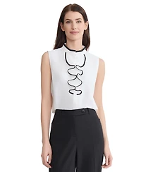 Jones New York Women's Ruffle Detail Sleeveless Top