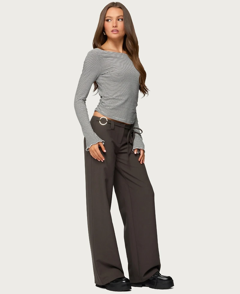 Edikted Women's Raphael Tie Belt Pants