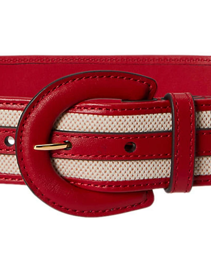Lauren Ralph Canvas Crescent Buckle Belt