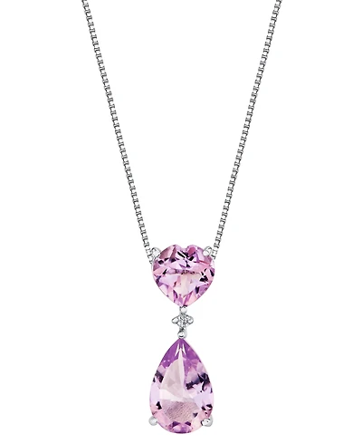 Macy's Amethyst (4-3/8 ct. t.w.) & Diamond Accent Pendant Necklace in Sterling Silver