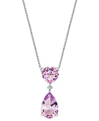 Macy's Amethyst (4-3/8 ct. t.w.) & Diamond Accent Pendant Necklace in Sterling Silver